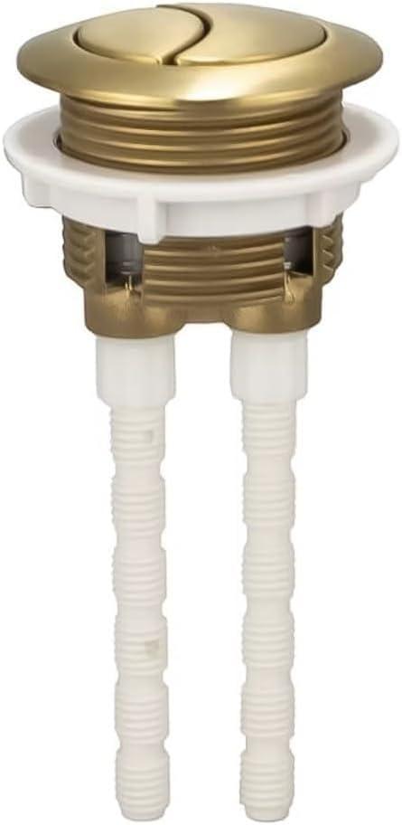 38mm Dual Push Flushing Toilet Button, Gold Flush Button, Adjustable Toilet Tank Button Replacement with Thread Diameter for Most Standard Toilets