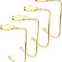 Komotu Christmas Stocking Holder for Mantle - 4 Pack Non-Slip Stocking Mantel Holders Hooks Hanger for Christmas Xmas Fireplace and Party Decoration (Gold)