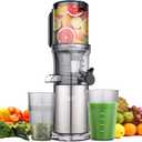 Juicer Machines, Cold Press Juicer with 5.0 Large Feed Chute Fit Whole Fruits & Vegetables, Stainless Steel Masticating Juicer With Pulp Seperation, 99% Juice Purity, 200W Quiet Motor, Easy to Clean