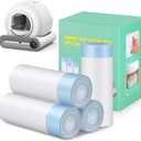 4 * 20 Count Trash Bags for Automatic Cat Litter Box Self Cleaning, Replacement Extra Large Liners for Robot Box, 4 Rolls Drawstring Waste Bags, 18 x 18 Inches（4 Rolls/ 80 Counts）