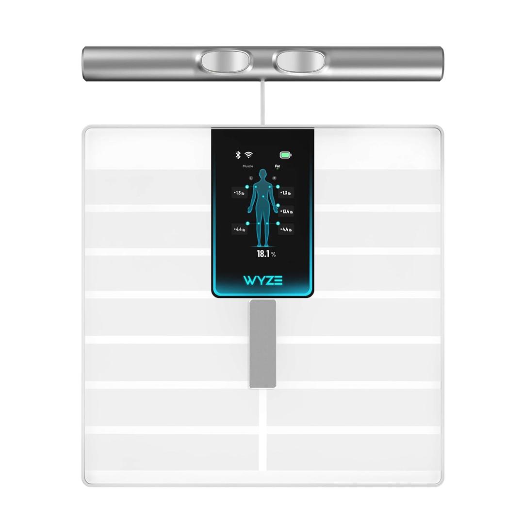Wyze Smart Scale Ultra BodyScan with Handle Wi-Fi & Bluetooth Body Composition Scale for Weight, BMI, Body Fat, Muscle Mass, and Segmental Measurement, 400 lbs, White