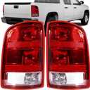 Nakuuly Tail Lights Compatible With 2007-2014 GMC Sierra 1500 2500HD 3500HD Driver and Passenger Side Taillights Brake Signal Assembly with Bulbs and Harness # 25958484 25958485