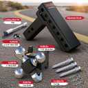 Adjustable Trailer Hitch, 360° Swivel Tri Ball Mount with Tow Hook & Lock
2" Receiver Tow Hitch with 5" Drop/Rise, Heavy Duty Rotating Drop Hitch Rated 15,000 LB GTW, 1-7/8", 2" & 2-5/16" Ball Sizes