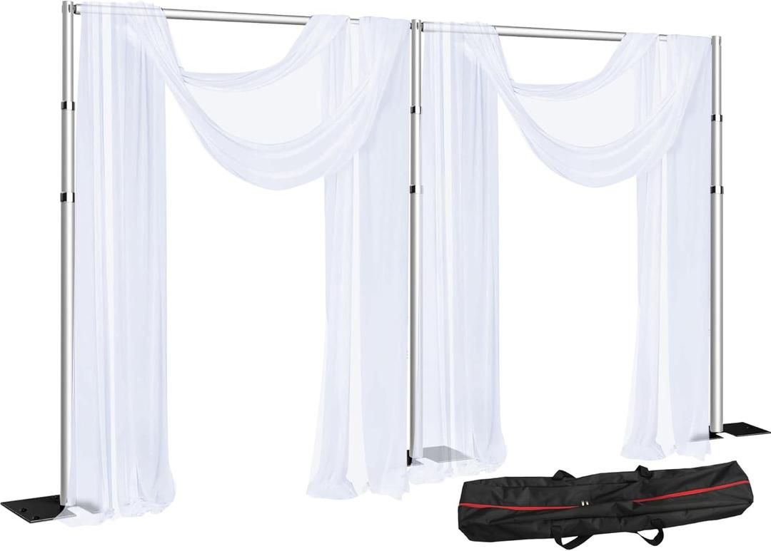 SLOW DOLPHIN 20 x 10ft Pipe and Drap Photo Studio Backdrop Stand Kit, Heavy Duty Adjustable Frame Backdrop Stand with Carry Bag for Event, Birthday Party, displays and Wedding Decoration.
