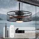 TCL 20" Waterproof Downrod Ceiling Fan with Light & Remote