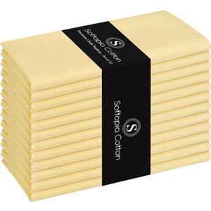Pale Yellow Cloth Dinner Napkins 12 Pack, 17x17 Inches, 100% Cotton, Decorative Washable Cloth Napkin Set, Soft Premium Table Linen for Dining, Spring Buffet Parties, Easter Brunch