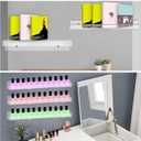 6 Pack Nail Polish Rack,Clear Acrylic Nail Polish Organizer Wall Mounted Shelf,Nail Polish Holder Organizer with Removable Anti-slip End Inserts,Clear Acrylic Shelves Nail Supplies Display 90 Bottles