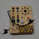 Joyreal Montessori Busy Board Wooden Sensory Toys for Toddler with LED Light Up Switch, Baby Fidget Board Travel Toys for 18+ Months, Boys Girls Birthday, Medium