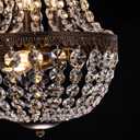 Wellmet 6 Lights French Empire Crystal Chandelier 13 Inch Farmhouse Chandeliers Lighting, Antique Bronze Adjustable Ceiling Pendant Light Fixture for Dining Living Room Bedroom Bathroom Foyer