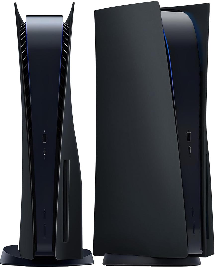 Joso Faceplate for PS5 Disc Edition, Anti-Scratch Dustproof Case Replacement, Cover Skin Compatible with PS5 Console with a Disc Drive, Plates for PS5 Accessories, Easy Installation - Black