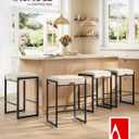 VASAGLE Bar Stools Set of 2, Counter Height, PU Leather, 26-Inch
Mid-Century Modern Bar Stool with Stitching, Kitchen, Home Bar, Dining Room, Cream White, EKHO Collection ULBC086W01