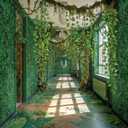 15 Pieces Jungle Theme Party Decoration Vbs 2026 Decor Rainforest 3 Pcs 9x4.5ft Safari Tropical Greenery Leaves Photography Backdrop 12 Pcs 7ft Fake Vines for Jungle Hawaiian Luau Indoor Room Decor