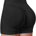 Sorfneo Womens Workout Gym Impact Shorts Seamless Hidden Scrunch Butt Lifting Yoga Shorts with High Waisted Tummy Control Black M