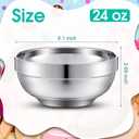 Funnymoom 8 Pack 24 oz Stainless Steel Bowls Double Walled Insulated Soup Ice Cream Metal Mixing Nesting Bowls for Serving Soup Rice Cereal (304 Stainless Steel)