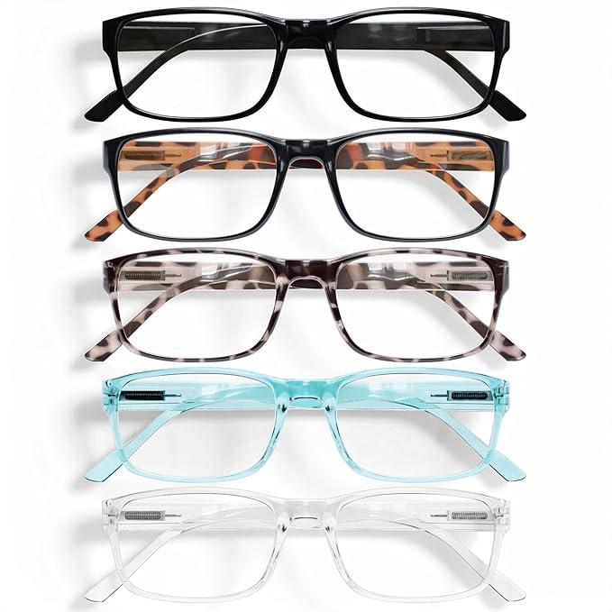 Gaoye Professional Reading Glasses for All Day - Computer Readers with Blue Light Protection - Value Pack, A1-5 Pack Mix Color