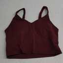 Lemedy Women Sports Bra Longline Crop Tank Top Padded Workout Running Yoga (Medium, Burgundy)