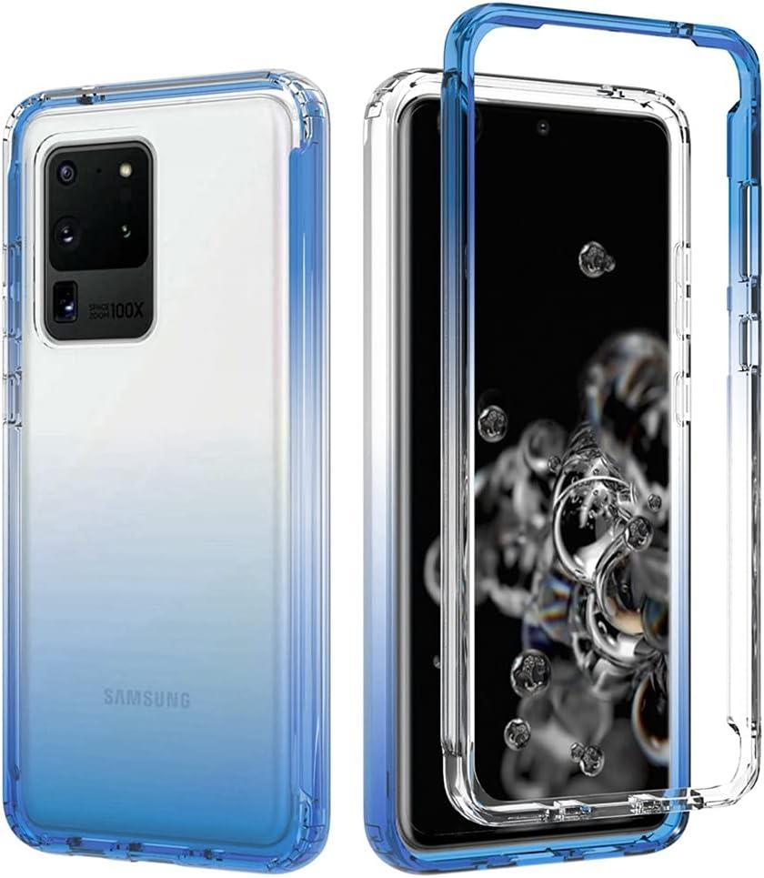 Case for Galaxy S20 Ultra 5G, Clear Full Body Protective Shockproof Hard PC Shell Soft TPU Bumper Cover for Samsung Galaxy S20 Ultra Blue