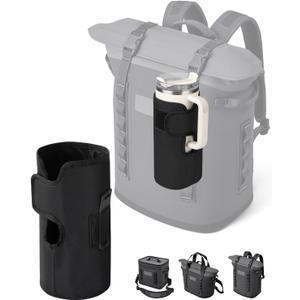 WEIGUZC Bottle Holder for HitchPoint Grid on Any YETI Hopper Soft Cooler or Camino Carryall - 600D Waterproof Oxford with 2mm Pearl Cotton - Hands-Free Water Bottle Carrier