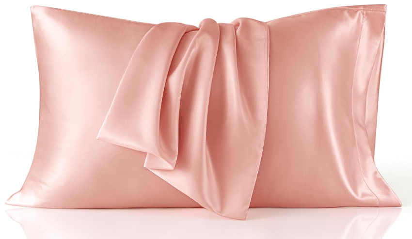 Bedsure Satin Pillowcase 2 Pack Similar to Silk Pillow Cases Standard Size, Pillow Case for Sleeping Women with Envelope Closure, Gifts for Women Men, Silver Grey, 20x26 Inches, 2pcs