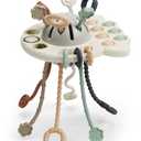 GOPO TOYS Baby Airplane Toys – Montessori Silicone Pull String Fidget for Babies 18 Months+ – Travel Toy for Plane, Car, and Stroller – Teether & Sensory Play