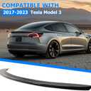 ECOTRIC Rear Spoiler Wing Compatible with Tesla Model 3 2017-2023 Trunk Tail Rear Spoiler, Glossy Black Performance P Style