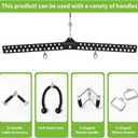 Multi-Grip LAT Pull Down Bar Hardened Powder-Coated Finish, 360 Rotating Stainless Steel Adapter, Neutral & Wide Grip Spreader Bar for Pulley System Gym & Cable Machines, BLACK-32"
