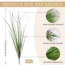 48 Bundles Artificial Plants Onion Grass Outdoor 17 Inch Tall Fake Shrubs Wheat Grass UV Resistant Greenery Stems Faux Bushes Plant for Indoor Outdoor Garden Office Home Decor（Green Red Tail）