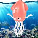 2 x Magic Dancing Octopus Toy, Squid Crawling Toy with LED Light & Music, USB Rechargeable Interactive Baby Toys, Tummy Time Toys for Toddler Boys Girls Birthday (Pink)