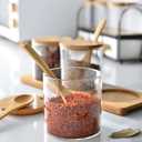 3 x Lawei Set of 3 Condiment Jar with Lids and Spoons - Glass Sugar Bowls Sugar Salt Container Set for Sugar Serving Spice Salt