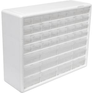 Akro-Mils 44-Drawer Plastic Drawer Storage Cabinet for Garage Organization, Bead Organizer, Building Bricks Storage, Teacher Toolbox, Makeup Organizer, 20" W x 6" D x 16" H, 10144 White