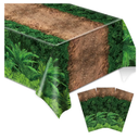 chiazllta 3pcs Forest Path Tablecloth Dinosaur Party Tablecloth Woodland Birthday Supplies Dino Jungle Party Decorations Favor for Baby Shower, Picnic, Camping 105 x 54 inch