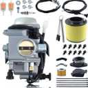 Racing TRX350 Carburetor Carb Kit Compatible with Rancher 350 TRX350FE TRX350FM TRX350TE TRX350TM 2000-2006 ATV 4 Wheeler Parts with Female Heater Plug Choke Cable Valve Plunger Intake Manifold
