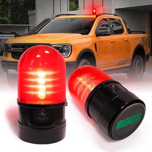 6" Strobe Rotating Flashing Light, Red LED Beacon Light with Magnetic Base for Vehicle Forklift Truck Tractor Golf Carts UTV Car Bus and Club Party Show Bar (Red, 1 Pack)