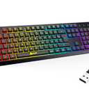 KLIM Chroma Clavier sans Fil Gamer AZERTY - Nouveauté 2023 - Fin, Durable, Ergonomique, Discret, Waterproof, Silencieux - Clavier Gamer rétroéclairé Pour PC Mac - Clavier PS4 PS5 - Noir