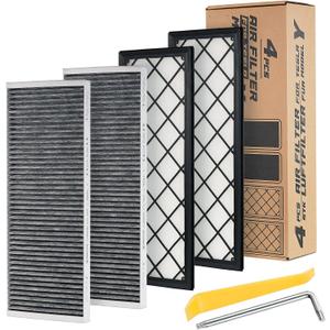 Spurtar HEPA Air Filter for Tesla Model Y, Cabin Air Filter Replacement with Activated Carbon for Tesla Model Y Accessories July 2021-2025 (Set of 4 Packs, Grey)