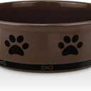 KPWACD Ceramic Pet Bowl for Dogs and Cats, Weighted Non-Slip Dog Bowls Food and Water Dish, Durable Pets Feeding Bowls Suitable for Small, Medium, and Large Dogs, Brown, 70 Oz