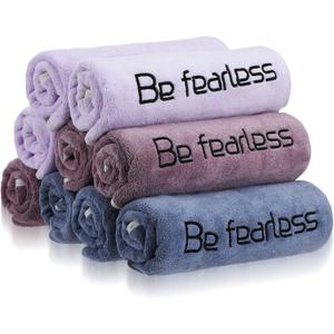 Peryiter 9 Pcs Microfiber Gym Towels for Men and Women, Soft Be Fearless Sweat Workout Towels for Yoga Sports Exercise Fitness Bath Home Cycling Swimming Camping Peryiter 9 Pcs Microfiber Gym Towels for Men and Women, Soft Be Fearless Sweat Workout Towels for Yoga Sports Exercise Fitness Bath Home Cycling Swimming Camping