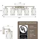 5-Light Brushed Gold Bathroom Light Fixtures Over Mirror, 42" UL-Listed Modern Wall Sconce Lights with Frosted Milk White Glass and Metal Cage for Bath, Hardwire E26, CH9176BNW-5W, 5-Light, 38.5" L