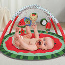 Tummy Time Mat, 9-in-1  Baby Play Gym Mat, Oversize Baby Play Activity Mat with Sunshade & 6 Detachable Sensory Toys, Washable Non-Slip Mat for Newborn Infant Baby Essentials Gift