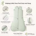 Momcozy Sleep Sack for Baby 0-6 Months, 1.5 TOG Baby Wearable Blanket with Supportive Plush Filling, Two-Way Zipper for Easy Diaper Changes, Snap-Fit Design for Growing Babies, Small, Green