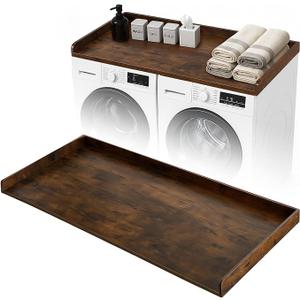 Ewenono Washer Dryer Countertop, 54" ×27.5” Washer and Dryer Topper for Laundry Room Organization(Vintage Brown)