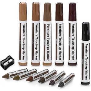 Wooden Furniture Floor Scratch Repair Markers and Wax Sticks for Stains, Scratches, Wood Floors, Tables, Desks, Carpenters, Bedposts, Touch Ups, and Cover Ups (Set of 13)