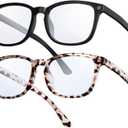 livho High Tech Blue Light Glasses - Advanced 99% Blue Light Blocking Computer Glasses - Anti Eyestrain & UV Glare Protection (*B2 Matte Black+leopard)