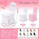 Oudain 12 Pcs Pink White Folding Chair Covers Universal Spandex Slipcovers Washable Removable Stretch Chair Protector Covers for Wedding Birthday Party Decoration