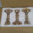 Gold Glass Candlestick Set of 6 Clear Crystal Glass Candle Holders Taper Holder Decor for Wedding Birthday Party