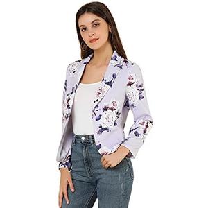 Allegra K Women's Dressy Casual Blazer Open Front Office Work Business Lightweight Crop Suit Blazers M