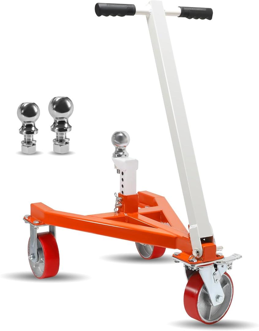 Trailer Dolly, 3500 lb Tongue Weight Trailer Mover with 2 in & 2-5/16 in Ball, Angle Adjustable, Suitable for RV Boat Motorcycle Jet Ski