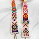 TCOMVEZ Embroidery Flower Purse Strap Replacement Crossbody for Handbags Women Guitar Strap 2 inch Wide Adjustable Bag Straps (Ivory)