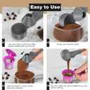 Coffee Scoop & Funnel for Reusable K Cup Refillable Coffee Pods, Coffee Measuring Spoon 2 Tablespoon Capacity, Scoop with Funnel for Ground Coffee, Protein Powder, Tea (Grey, 1 Pack)