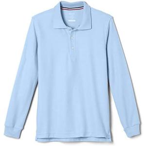 French Toast boys Pique Polo School Uniform Shirt With Long Sleeves for Boys and Girls XS (4,5)